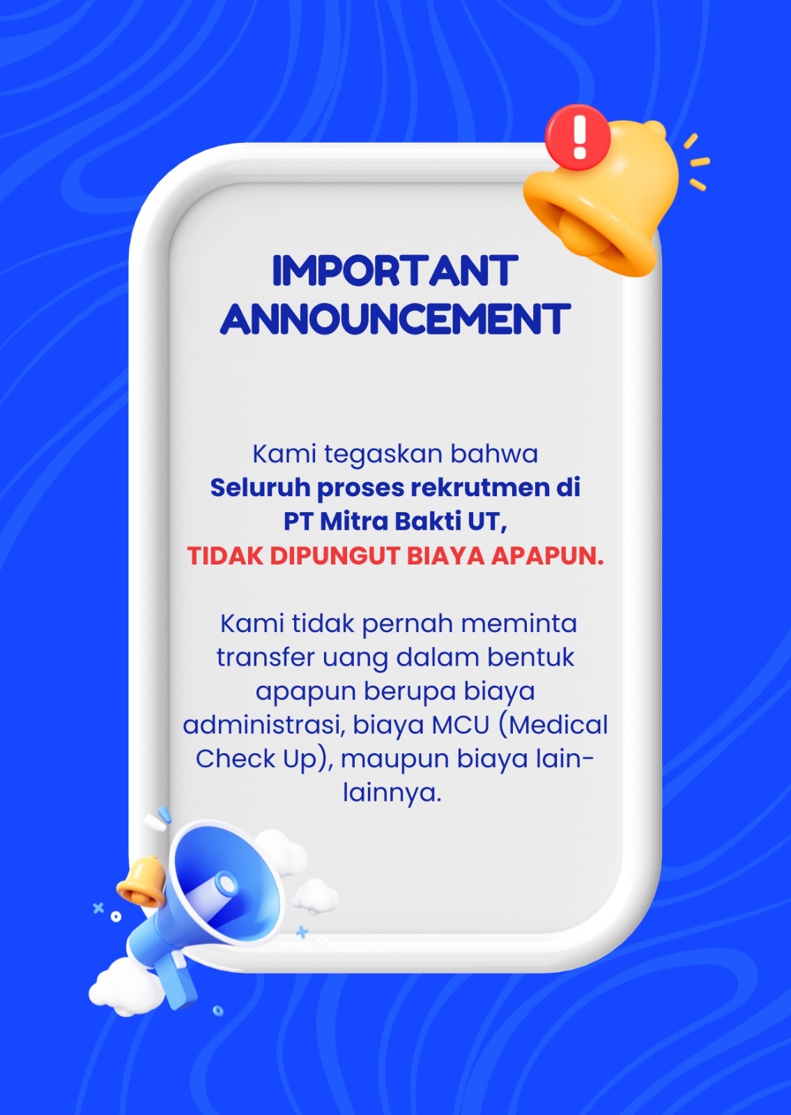Peringatan rekrutmen 1